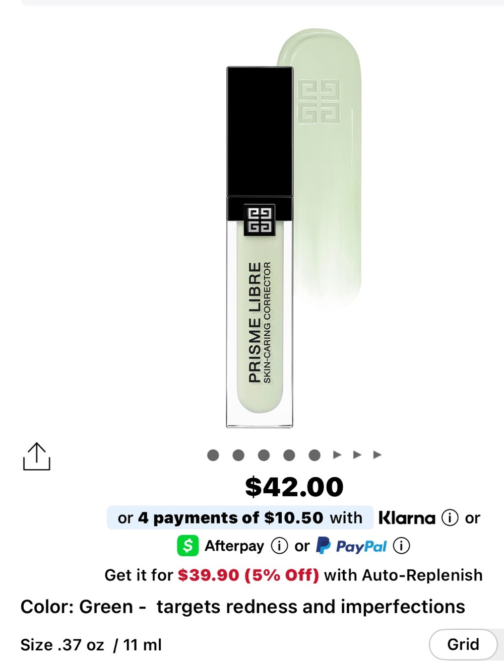 Givenchy green prisme libre skin caring color corrector